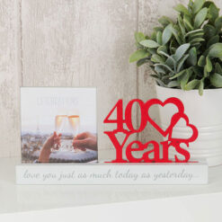 Celebrations Cut Out Photo Frame 4 x 4 - 40th Anniversary