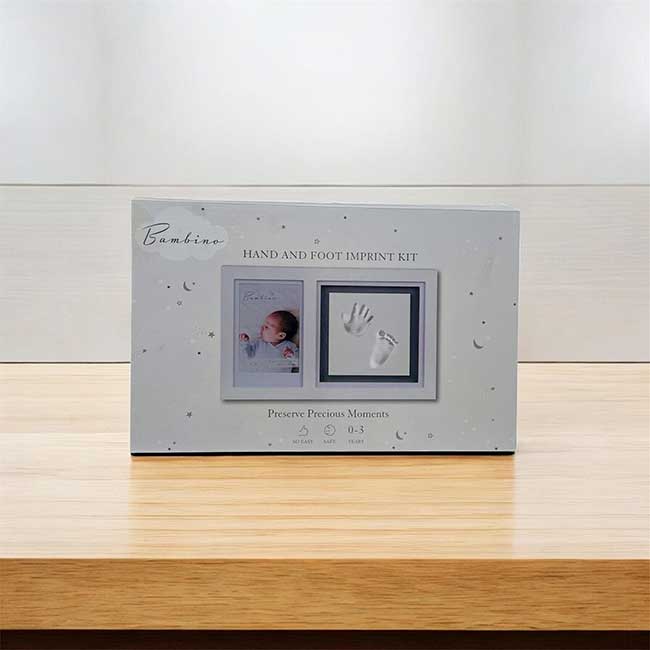4x6 - Bambino White Photo Frame Hand & Foot Clay Print Kit