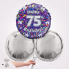 75th Birthday Streamers Foil Balloon Bouquet