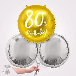 80th Gold Birthday Foil Balloon Bouquet