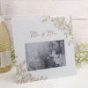 Amore Mr and Mrs Pale Grey Gold Floral Frame