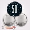 50th Black Glitz Foil Balloon Bouquet