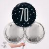 70th Black Glitz Foil Balloon Bouquet