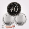 40th Prismatic Black Foil Balloon Bouquet