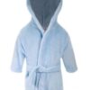 Blue Personalised Hooded Fleece Baby Bathrobe
