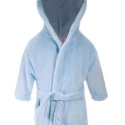 Blue Personalised Hooded Fleece Baby Bathrobe