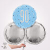 90th Blue Glitz Foil Balloon Bouquet
