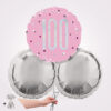 100th Pink Glitz Foil Balloon Bouquet