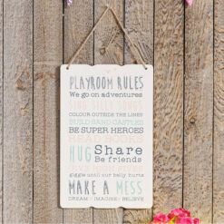 Love Life Rectangular Plaque Playroom Rules