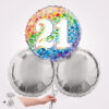 21st Happy Birthday Rainbow Stars Foil Balloon Bouquet