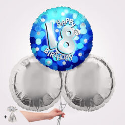 18th Happy Birthday Sparkle Blue Foil Balloon Bouquet