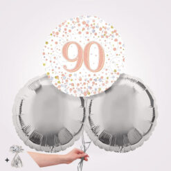 90th Happy Birthday Sparkling Fizz Foil Balloon Bouquet