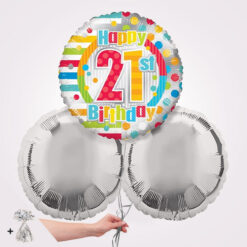 21st Happy Birthday Unisex Foil Balloon Bouquet