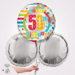 50th Happy Birthday Unisex Foil Balloon Bouquet