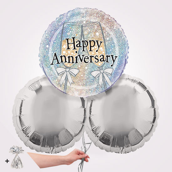 Happy Anniversary Sparkle Foil Balloon Bouquet