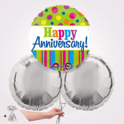 Happy Anniversary Bright Foil Balloon Bouquet