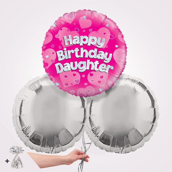 Happy Birthday Daughter Pink Foil Balloon Bouquet