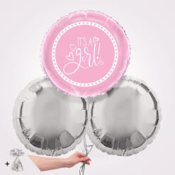 Its a Girl Pink Foil Balloon Bouquet