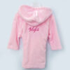 Pink Personalised Hooded Fleece Baby Bathrobe