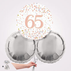 65th Happy Birthday Sparkling Fizz Foil Balloon Bouquet