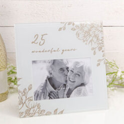 Silver Anniversary 25th Anniversary Floral Frame