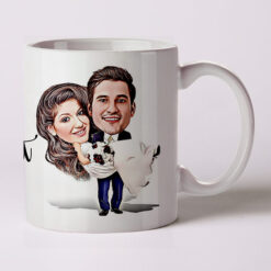 Wedding Caricature In His Arms