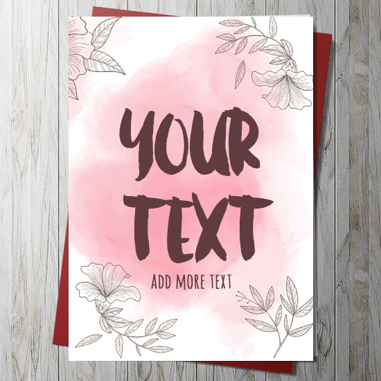 your own text card red