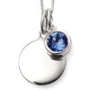 December Birthstone and engravable disc necklace