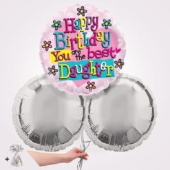 Happy Birthday You Are The Best Daughter Pink Foil Balloon Bouquet