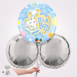 Its a Boy Blue Giraffe Foil Balloon Bouquet