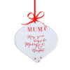 Mum- Mirror Oval Hanging Christmas Decoration