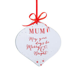 Mum- Mirror Oval Hanging Christmas Decoration