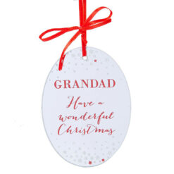 Grandad- Mirror Oval Hanging Christmas Decoration