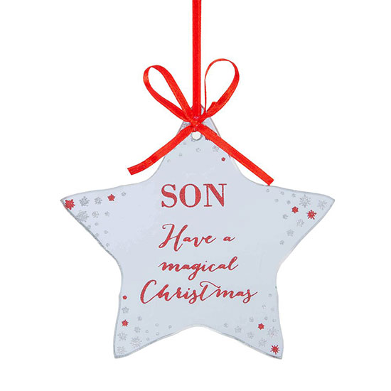 Son- Mirror Star Shaped Hanging Christmas Decoration