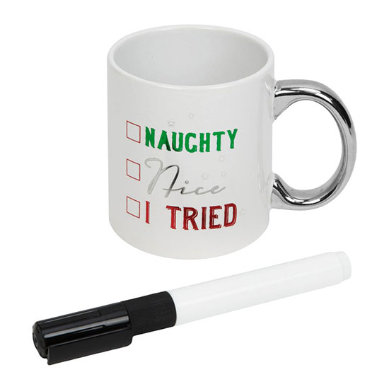 Naughty, Nice, I Tried Personable Mug with Pen