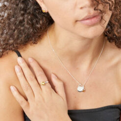 November Birthstone and engravable disc necklace