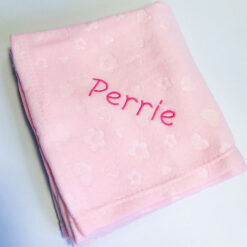 Personalised Pink Embossed Baby Fleece Blanket