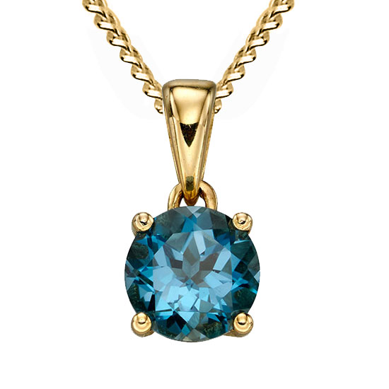 gold december birthstone pendant with chain