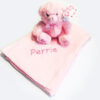 Pink Plush Princess Teddy & Personalised Embossed Baby Fleece Blanket