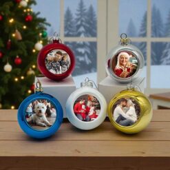 5 x Mixed Colour Personalised Christmas Bauble