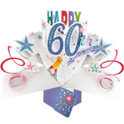60th Birthday Pop Up Card (Champagne Bottle)
