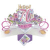 70th Birthday Pop Up Card (Flowers)