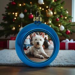 x 1 Personalised Blue Christmas Bauble