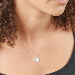 April Birthstone and engravable disc necklace