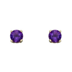 February birthstone gold stud earrings