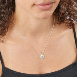 June Birthstone and engravable disc necklace