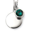 May Birthstone and engravable disc necklace