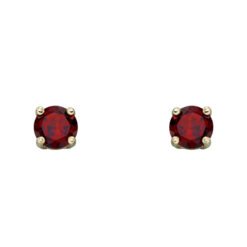 gold January birthstone stud earrings