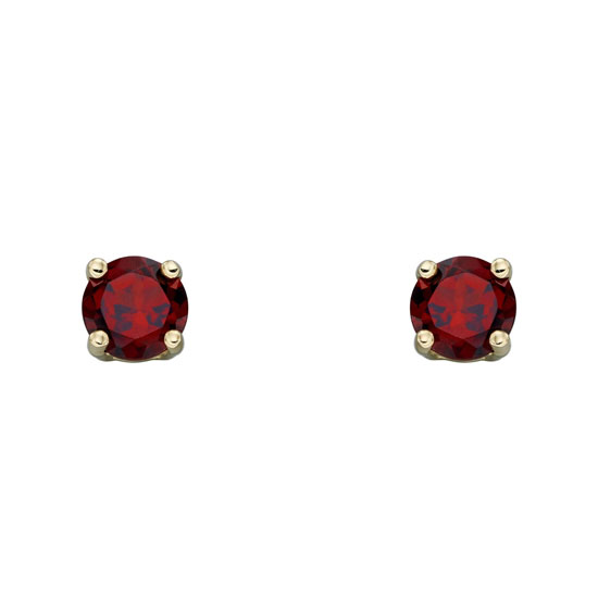 gold January birthstone stud earrings
