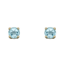 gold March birthstone stud earrings